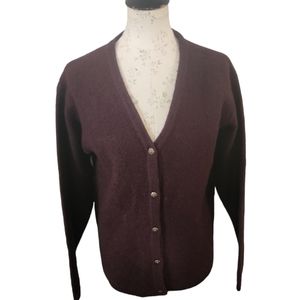 Cambridge Spirit Brown 100% Wool Cardigan SWEATER  Medium